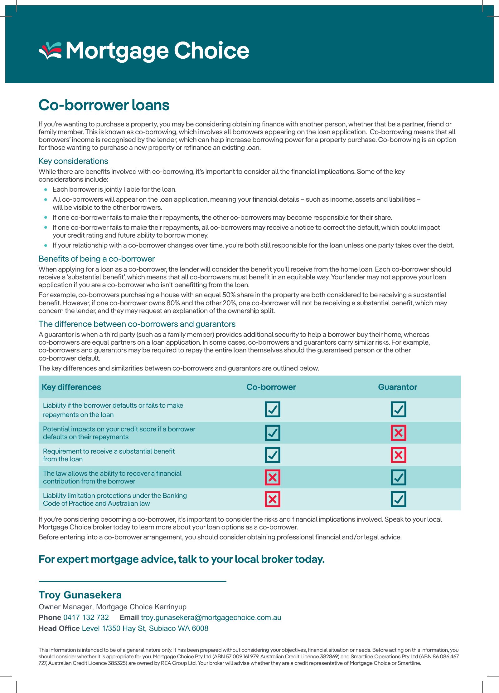 Co-borrower loans, page 1 of 1